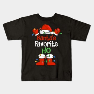 Santa's Favorite Ho Funny Christmas Pajamas Kids T-Shirt